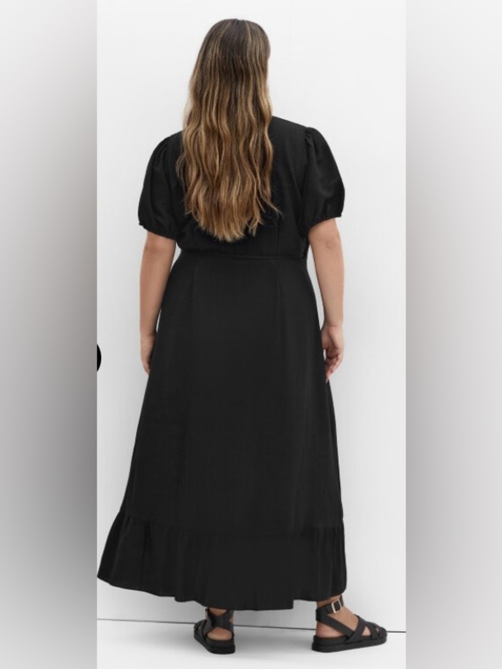 City Chic Black High-Low Wrap Ruffle Dress - Picture 2 of 4